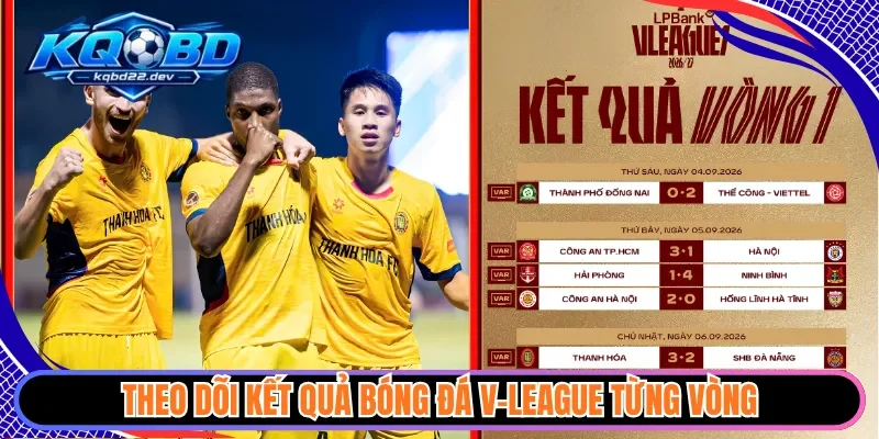 Theo dõi kết quả bóng đá V-League từng vòng